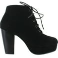 thumbnail image 4 of FOREVER CAMILLE-86 Women's Comfort Stacked Chunky Heel Lace Up Ankle Booties, 4 of 4