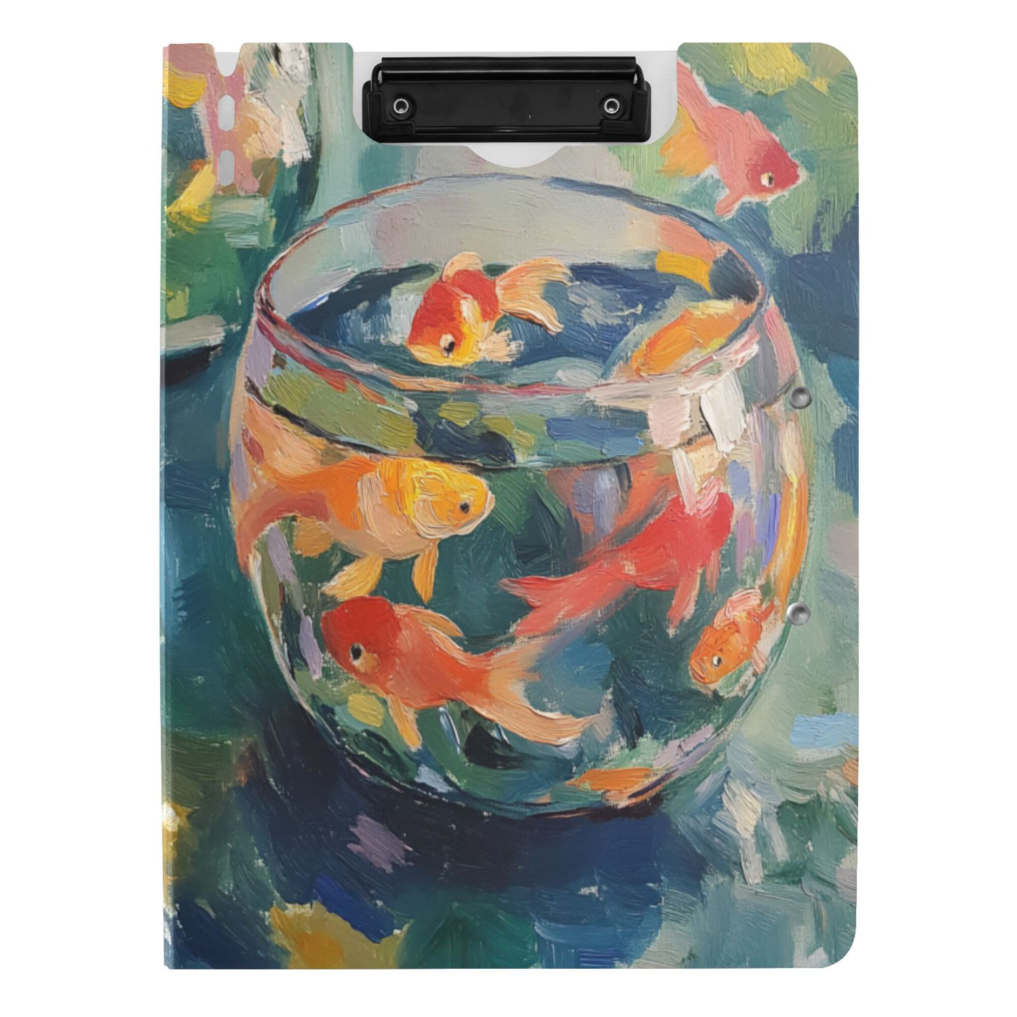 FORMRS A4 Clipboard Folder with Pen Holder Horizontal Foldable School Office Binder, Green Goldfish