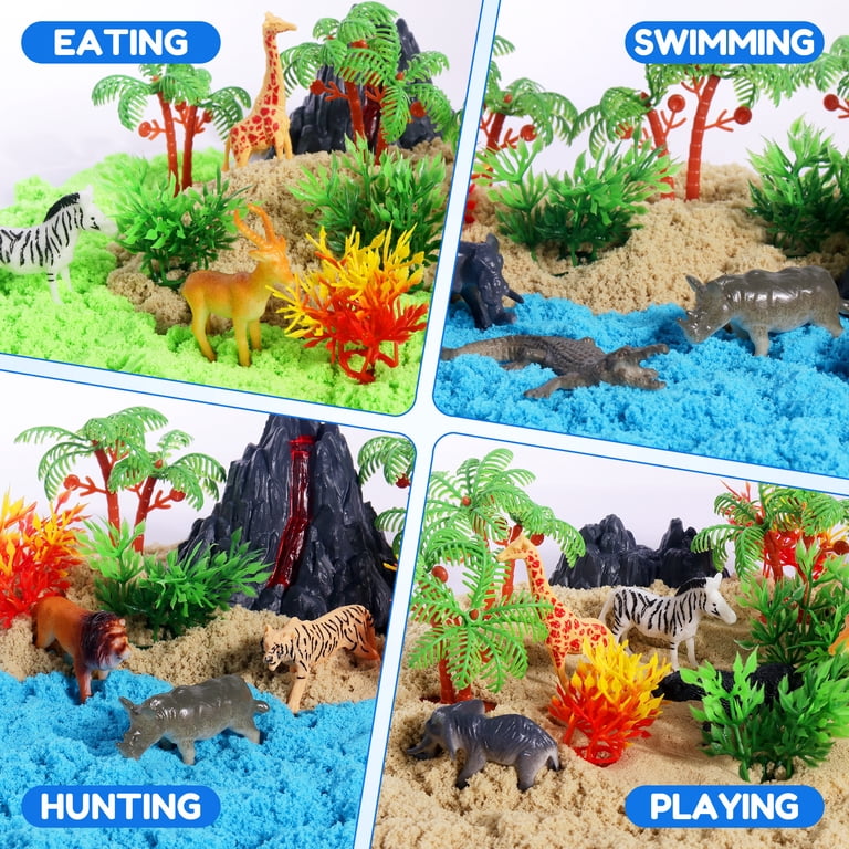 Homotte, Jungle Animal Sandbox Sensory Kit, 38PCS, 2.2 lbs