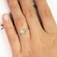 thumbnail image 4 of JeenMata Anillo de Compromiso con Halo de Diamantes en Forma de Pera de 0,50 Uds de Estilo Vintage en Oro Blanco de 10 K, 4 of 8