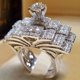 thumbnail image 1 of Conjunto de anillos elegantes para mujer, joyería de moda de compromiso de boda de Color plateado con anillo femenino de circonio Cubiz brillante completo Tan Jianjun unisex, 1 of 2