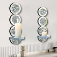 thumbnail image 5 of Set of 2 Crystal Crush Diamond Candle Sconces, Gorgeous Silver Mirrored Wall Sconce, Round Candle Holder Glass Wall Decorations for Home Décor, Living Room, Dining Room., 5 of 7