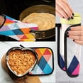 thumbnail image 5 of Yayeee Oven Mitts and Pot Holder Set of 4 Heat Resistant Kitchen Gloves Baking Hot Pad, Colorful Triangles, 5 of 5
