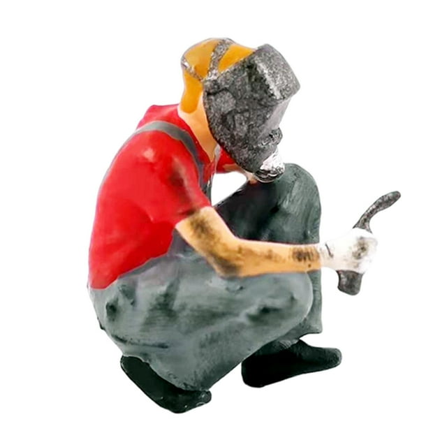 Figuras de reparador de Tiny People a escala 1/64, figuras para juego de rol para maquetas de trenes y vías. rojo soldadura