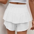 thumbnail image 3 of yunLCZ Pants for Women High Waisted Flowy Shorts For Women Casual Boho Ruffle Tiered Skorts High Waist Mini Skirts Tennis Going Out Trendy Shorts, 3 of 4