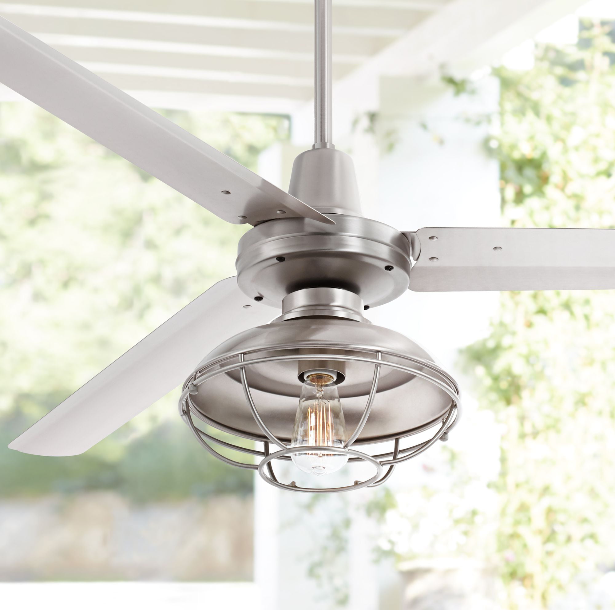 60" Casa Vieja Industrial Outdoor Ceiling Fan with Light ...
