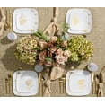 thumbnail image 3 of Peony Collection White & Gold 7.5" Square Salad Premium Heavyweight Disposable Plastic for Elegant Parties, Weddings & All Occasions:40CT, 3 of 4