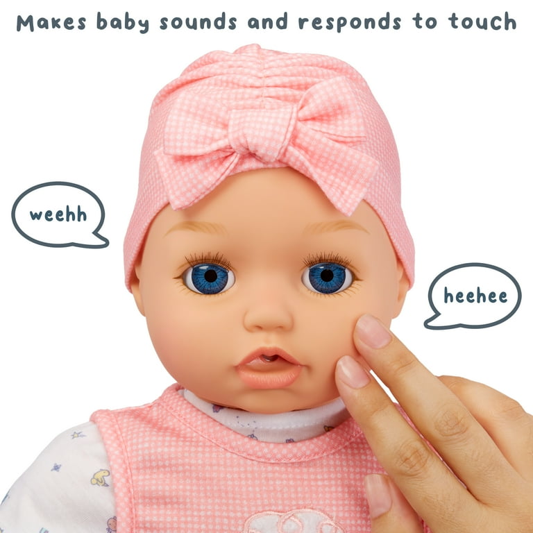 Baby Born My Real Baby Doll Annabell, Blue Eyes: Realistic Soft-Bodied Baby  Doll, Kids Ages 3+, Sound Effects, Drinks & Wets, Mouth Movements, Cries