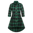 thumbnail image 1 of Camisa Talla Extra Asimétrica a Cuadros y Cordones Rosegal Blusas Tallas Grandes, 1 of 5