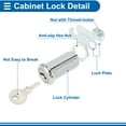 thumbnail image 4 of Unique Bargains Cam Locks RV Storage Lock with Keyed Alike 1-3/8 " Cylinder Fits 1-1/5 " Max Door Thickness for RV Compartment Camper Trailer Cabinet and Toolbox, 4 of 7