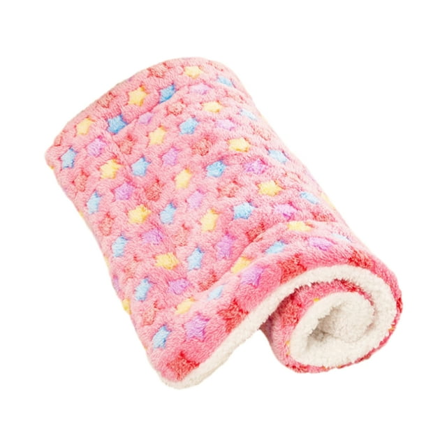 Methold Alfombrilla gruesa de doble capa para mascotas, suave y cómoda para el amado nido de gato, alfombrilla para arena para perros, arena Perchas para gatos estrella rosa S 35*28