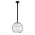 thumbnail image 3 of Innovations Lighting  Athens Deco Swirl - 1 Light 12" Stem Hung Mini Pendant Black Antique Brass, 3 of 5