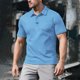 thumbnail image 1 of pstuiky Camisa de manga corta para hombre, Camisetas para hombre, camisetas casuales básicas de cuello redondo, camisetas de manga corta con bolsillo, blusa de manga corta con cuello vuelto m, 1 of 5