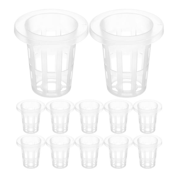 STRANDCHIC 50Pcs White Garden Slotted Mesh Net Cups for Hydroponic Planting and Orchid Growth