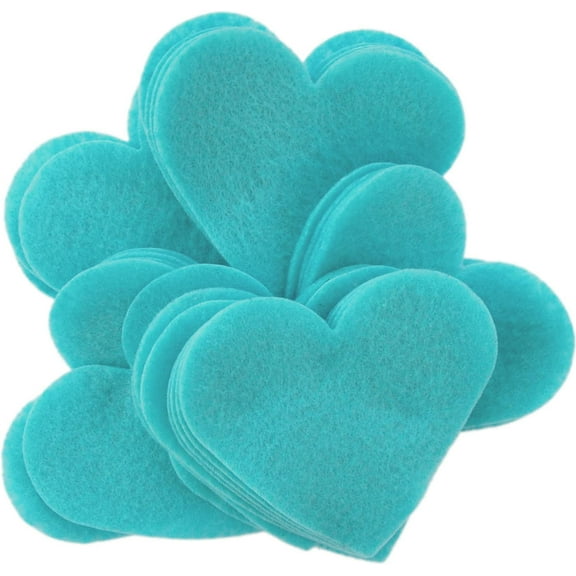 Playfully Ever After 3 Inch 28pc Felt Hearts (Turquoise Blue)