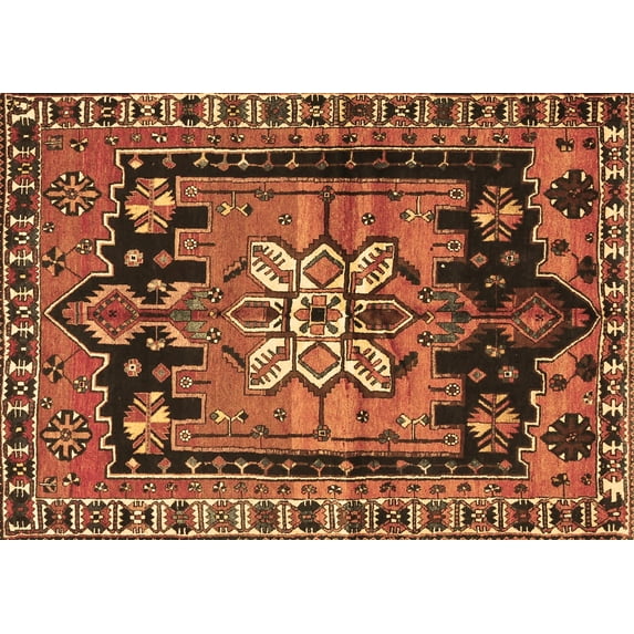 Ahgly Company Indoor Rectangle Persian Brown Traditional Area Rugs, 2' x 4'