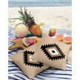thumbnail image 3 of Pack of 2 Outdoor Pillow Covers, Boho Black Brown and White Geometric Moroccan Farmhouse Khaki Waterproof Square Throw Pillowcase Cushion Decorative Pillow Covers for Couch Patio Tent, 18x18 in, 3 of 6