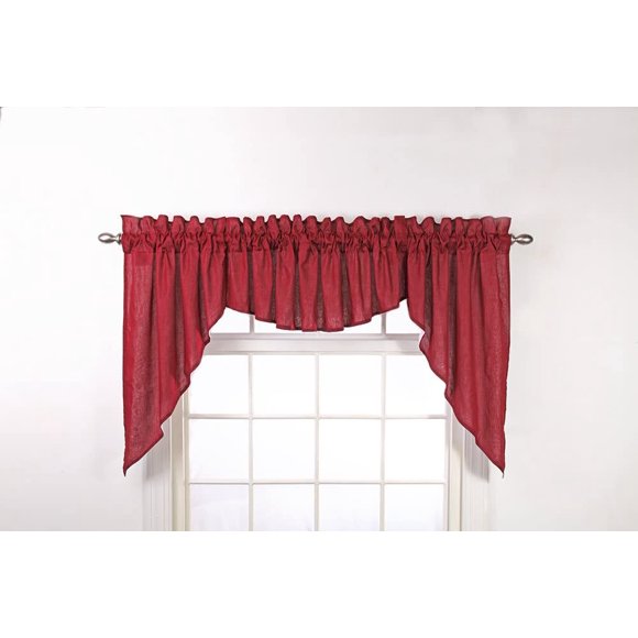 Stylemaster Renaissance Home Fashion Emery 3-Piece Lined Swag Set, 116-Inch by 45-Inch, Burgundy