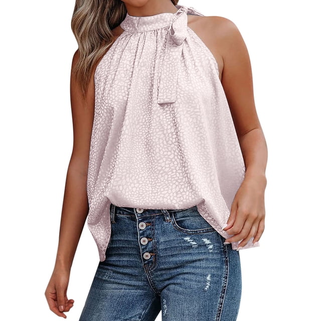 Playeras,Blusas y Tops,Ropa para Mujer Workout Tank Tops Mujer Chaleco sin mangas con estampado de leopardo y de cuello nuevo de verano para mujeres europeas y (PK2, L)