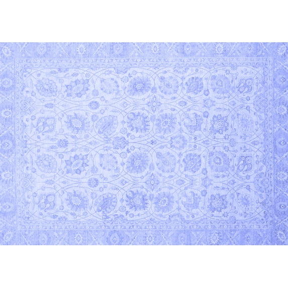 Ahgly Company Indoor Rectangle Oriental Blue Traditional Area Rugs, 7' x 9'