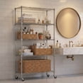 thumbnail image 3 of Legooin 18x46x72 inch Metal Shelving with Wheels 5-Tier Wire Rack Garage Shelf Storage Rack for Home Industrial Storage, Silver, 3 of 8