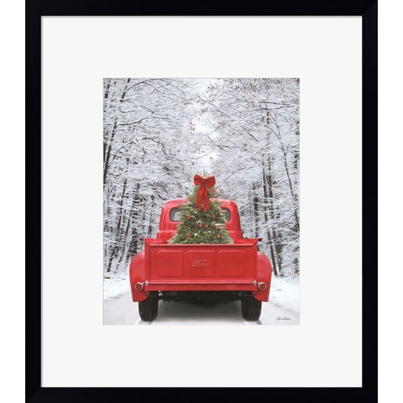 Great Art Now Snowy Drive in a Ford by Lori Deiter, Framed Wall Art, 16.75W x 19H