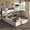 White Birch, variant on Papajet Full Size Bed Frame with Lift Up Storage, Wood Platform and Charging Station, Rustic Brown