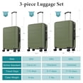 thumbnail image 2 of edx Hardside Carry on Luggage with Spinner Wheels, Hard Shell ABS Suitcase, 20-Inch Lightweight Expandable Rolling Luggage, Green, 2 of 7