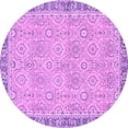 thumbnail image 1 of Ahgly Company Indoor Round Oriental Purple Traditional Area Rugs, 3' Round, 1 of 4