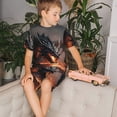 thumbnail image 3 of Balery Fiery Black Dragon Attack Conjunto de Pijama Infantil de Manga Corta con Estampado – Ropa de Dormir de Algodón Suave-4X-Large, 3 of 5