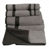 Two Tone Towels- 6 Piece Set, Black/grey