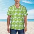 thumbnail image 4 of Goofa Green Lemon Slices Hawaiian Shirt for Men, Unisex Summer Beach Casual Short Sleeve Button Down Shirts,Aloha Tropical Floral print shirt-Large, 4 of 9