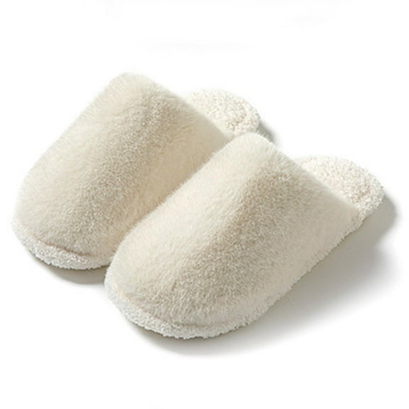 CHUMUD Women's Fuzzy Slip-on Slippers Warm Cozy Soft Bedroom Silent Slippers Lightweight Memory Foam Indoor House Shoes