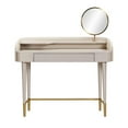 thumbnail image 2 of Pemberly Row Transitional Vegan Leather & Wood Vanity Desk in Taupe, 2 of 10