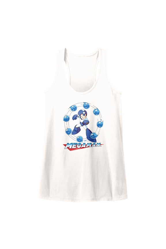 Mega Man Water Shield White Women's Racerback Tank Top