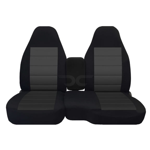 Fits Ford Ranger Black Charcoal, 60/40 Bench, Solid Console Seat Covers 1991-1997