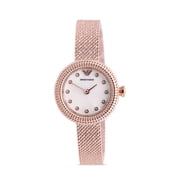 Emporio Armani Rose Gold-Tone Mesh Ladies Watch