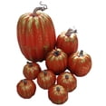 thumbnail image 3 of 9 calabazas artificiales, calabazas decorativas, calabazas de espuma de otoño, decoración de Halloween para decoración de comedor, chimenea de fiesta rojo dorado, 3 of 8