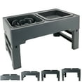 Howarmer Elevated Dog Bowls 4 Adjustable Heights, Foldable Raised Dog