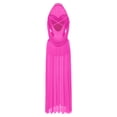 thumbnail image 3 of Haitryli Lyrical Dance Dress for Women Halter Sleeveless Mesh Flowy Tulle Skirt Maxi Long Dress Hot Pink M, 3 of 6