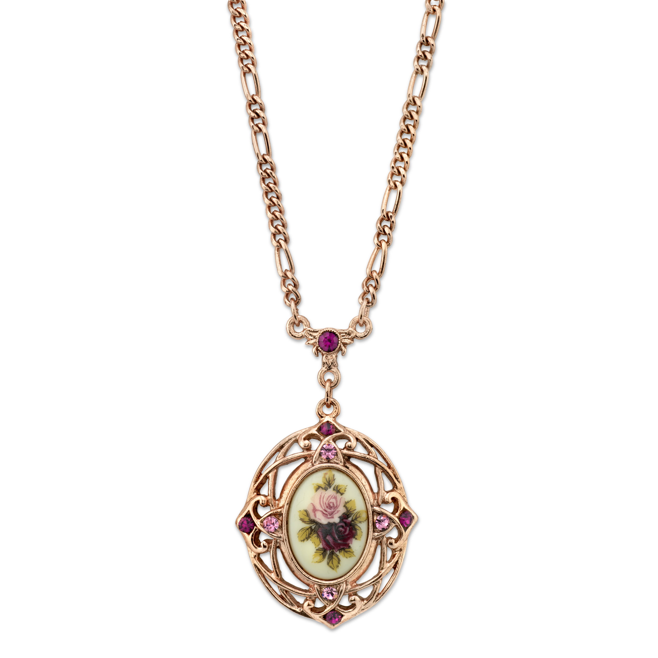 1928 Jewelry - Vintage Collection Long Pendant Rose Necklace - Walmart ...