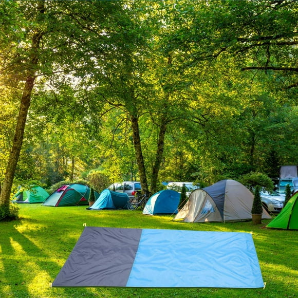 SHOWERORO Lightweight Picnic Blanket Outdoor Blanket Polyester Waterproof Blue 1Pcs for Adults