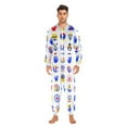 thumbnail image 2 of Icon Pattern Adult onesie Pajamas, Crystal Velvet Ultra Soft Warm Jumpsuit for Men and Women, 2 of 7