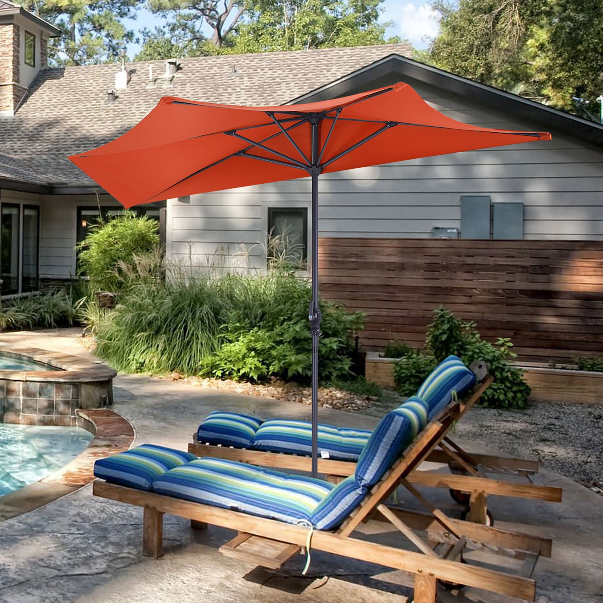 9FT Garden Umbrella Patio Outdoor Sun Shade Furniture Lawn New 