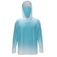 thumbnail image 2 of SEANATIVE Sun Protection Fishing Hoodie for Men, Long Sleeve Hooded Full Coverage Fishing Shirt Workout Camping Running Hooded Top with Mesh Face Mask, M, Marlin Fish Blue Gradient, 2 of 7
