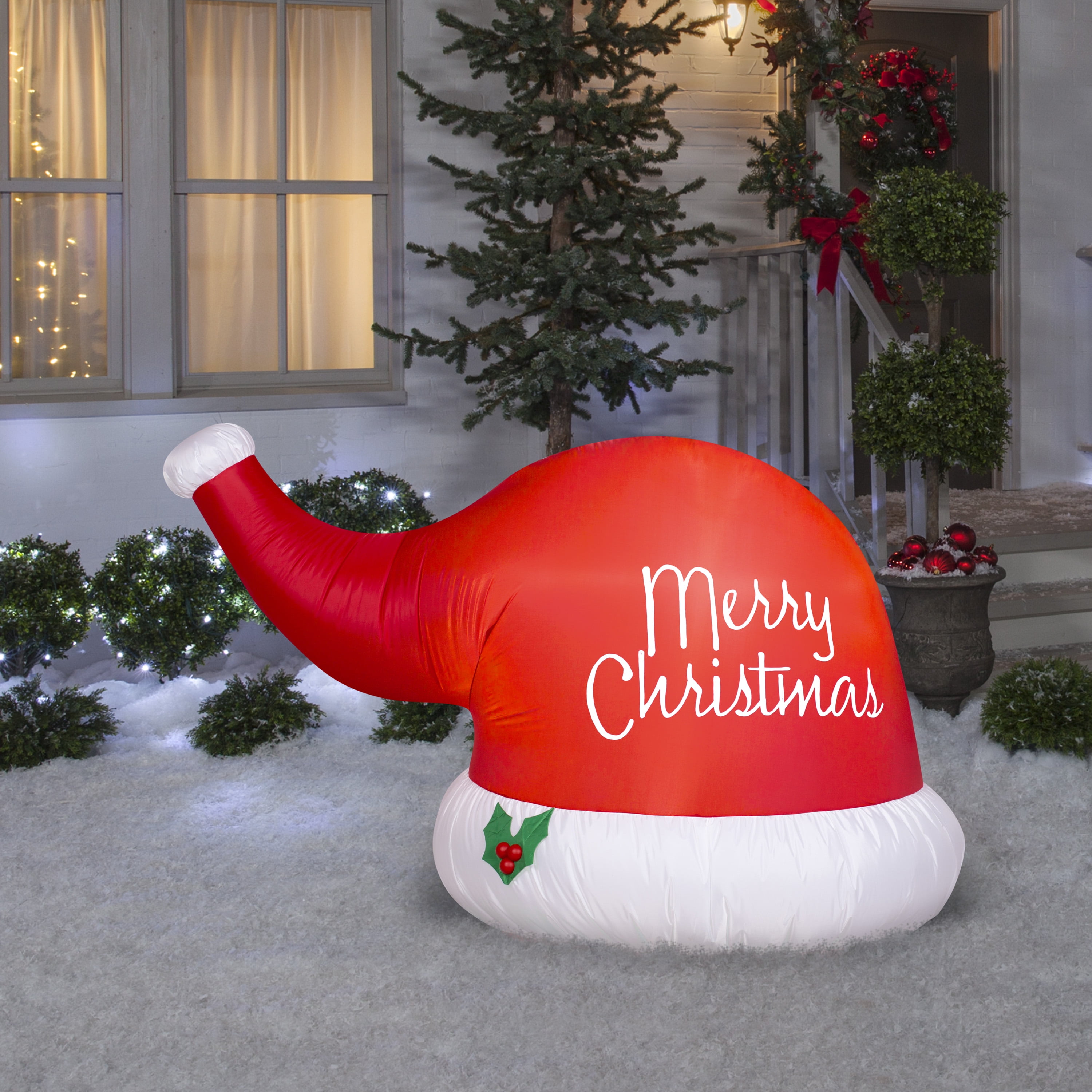 Airblown Inflatable Skunk with Santa Hat 3.5 Feet Tall Christmas Decor 