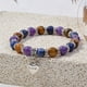 thumbnail image 5 of Pulsera de amatista con colgante • Cuerda elástica ajustable • Regalo para mujeres • Joyería de piedra morada, 5 of 6