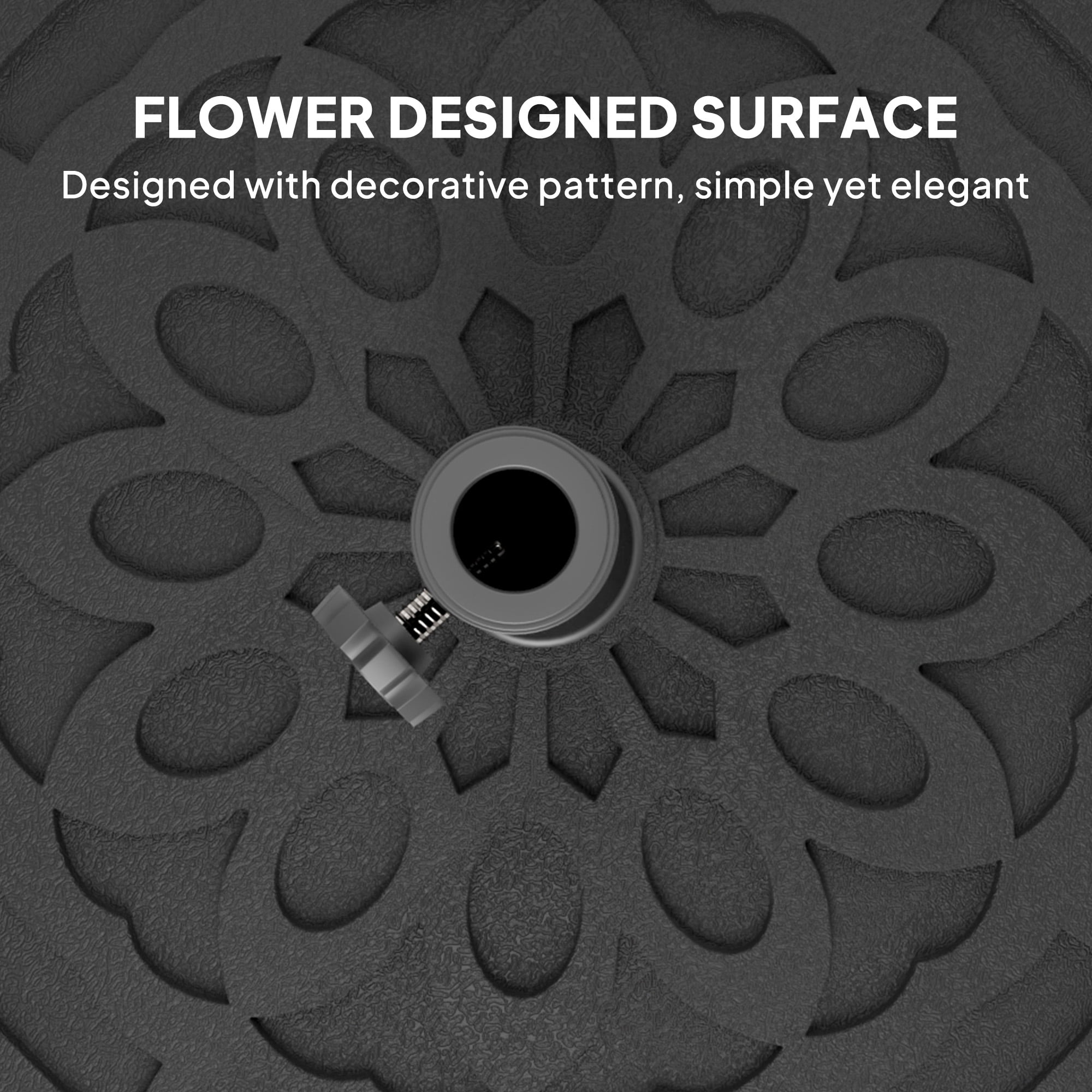 Outsunny Round Patio Umbrella Base with Wheels, 46 lbs Resin Umbrella Stand Base, Patio Umbrella Holder for 1.3"/1.5"/1.9" Umbrella Poles, Black