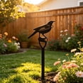 thumbnail image 4 of Linnome Iron Garden Stake Decoration Metal Yard Ornament with Ground Insert for Outdoor Garden Fence Courtyard Farm 11.8x3.4in Black#04, 4 of 6