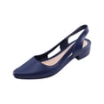 thumbnail image 2 of EKVAHL Women's Slingback Cutout Flats, Square Toe Closed Shoes, Low Block Heel Breathable Casual Dressy Office Daily Elegant Sandals Blue, 2 of 6